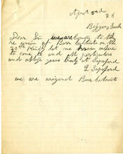 [Invitation acceptance letter from Mr and Mrs Lapsford]