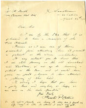 [Invitation decline letter from Harold P. Collins]