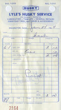 Lyle's Husky Service [business receipt]