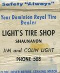 Light's Tire Shop [matchbook]