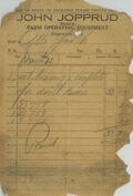 John Jopprud dealer in Farm Operating Equipment [business receipt]