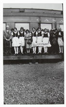 Girls in Hungarian Costumes Meeting the CC Committee Kipling 1931