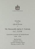 Unveiling of the Offcial Portrait of The Honourable Sylvia O. Fedoruk.