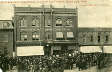 Rush for Free Homesteads, Dominion Land Office, Moose Jaw, Sask.