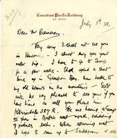 Letter from F.H. Varley to Mr. Cameron, July 1st 28.