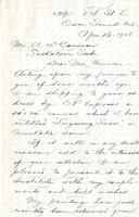 Letter from George Thomson to Mr. A.W. Cameron, April 6, 1928.