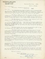 Letter from Photographic Arts Limited to A.J. Pyke, May 17th, 1920.