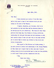 Letter from Eric Brown to A.W. Cameron, September 30, 1927