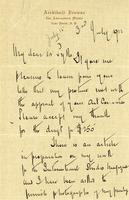 Letter from Archibald Browne to Mr. Pyke, July 3, 1922