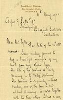 Letter from Archibald Browne to Alfred J. Pyke, May 4, 1922