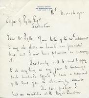 Letter from Archibald Browne to Alfred J. Pyke, March 16, 1922