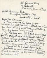 Letter from T.G. Greene to A.W. Cameron, January 27, 1925