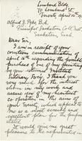 Letter from T.G. Greene to Alfred J. Pyke, April 26, 1920