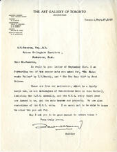 Letter from Edward Greig to A.W. Cameron, September 27, 1927