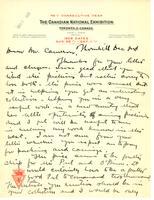 Letter from Fred S. Haines to Mr. Cameron, Dec 2nd