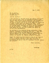 Letter from Principal to Mr. L. Harris, Jan. 7, 1927