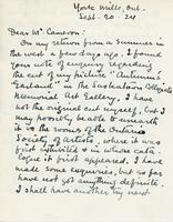 Letter from Charles W. Jefferys to Mr. Cameron, Sept 20, 24