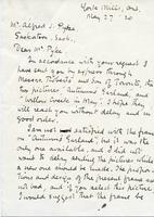 Letter from Charles W. Jefferys to Mr. Alfred J. Pyke, May 27, '20