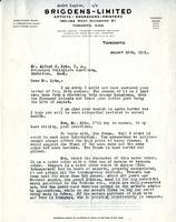 Letter from Andre Lapine to Mr. Pyke, August 10th, 1921.