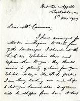 Letter from James Henderson to Mr. Cameron, 8th November 1927