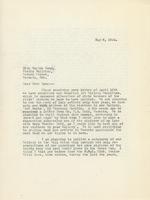 Letter to Miss Marion Long, May 8, 1924.