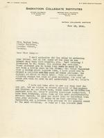 Letter from Principal to Miss Marion Long, June 18, 1924.