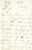 Letter from Sybil Jacobson to Mr. Cameron, October 1926