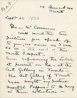 Letter from Laura A. Lyall to Mr. Cameron, Sept 9th 1926
