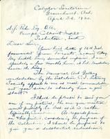 Letter from Thomas W. Mitchell to A.J. Pyke, April 26. 1920.
