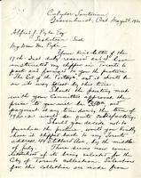 Letter from Thomas W. Mitchell to Alfred J. Pyke, May 25. 1920