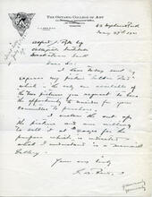 Letter from G.A. Reid to Alfred J. Pyke, May 27th 1921