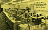 Interior view of The National Cafe. "Where the Finest Food is Served"