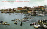 Indian War Canoe Race in the Inner Harbour, Victoria, B. C.