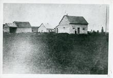 Saskatchewan Herald buildings, Battleford, N.W.T., August 1878.