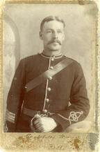 Staff Sergeant Fred Bagley, N.W.M.P. - studio portrait, Calgary, N.W.T.,
