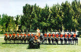 M.P. No.4 Members of Royal Canadian Mounted Police famous "Musical Ride" in "Cross Formation"