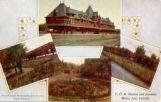 C. P. R. station and gardens