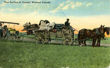 New Settlers in Transit. Western Canada.