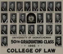 University of Saskatchewan 50th Graduating Glass 1965 College of Law