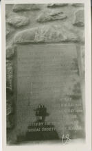 Tablet on monument [Rev. James Nisbet at Prince Albert]
