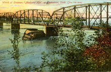 Wreck of Steamer, "Medicine Hat" at Saskatoon, Sask. (June 7th 1908)