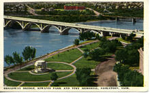 Broadway Bridge, Kiwanis Park and Vimy Memorial, Saskatoon, Sask.