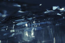 Candle ice with blue polarizing filter