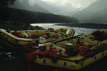 Rafts on shore