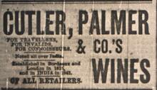 1888 Times of India Cutler, Palmer &co Wine