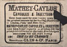 1888 Times of India Mathey- Caylus Capsules & Injection