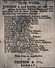 1889 Times of India Phipson & Co. Club Wines