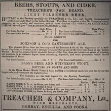 1890 Times of India Treacher & Co. Beer