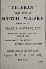1910 Times of India Veteran Scotch Whisky