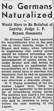 No Germans Naturalized Article